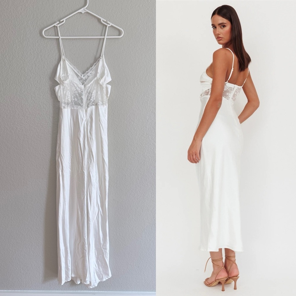 Selfie Leslie Impressions Lace Bodice Maxi Dress White - Picture 3 of 8